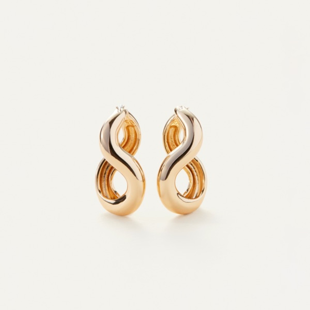 Jenny Bird Gala Hoops Gold Earrings New In Box
